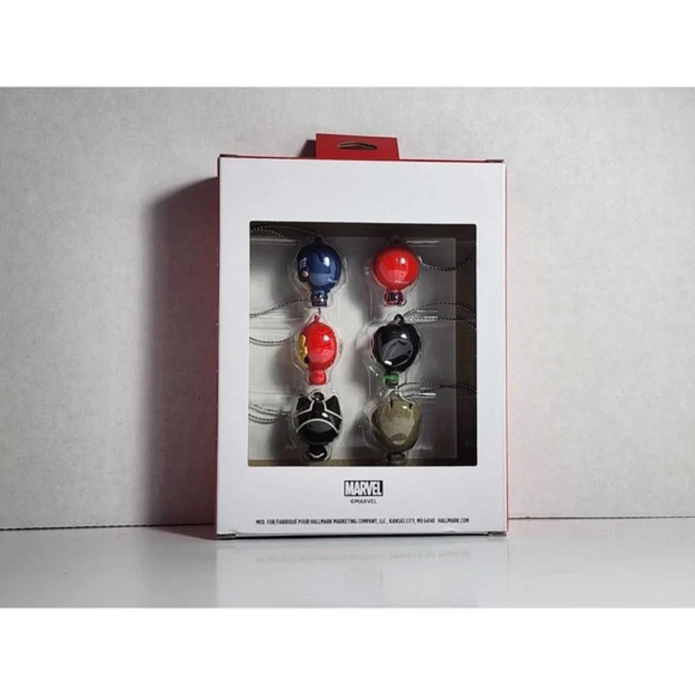 Marvel Mini Super Hero Christmas Xmas Ornaments Hallmark‎ Spiderman Set of 6 NEW